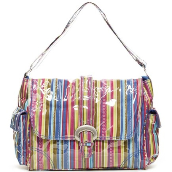 Kalencom Striped Laminated 4 Pc Buckle Diaper Bag - Picture 2 of 5